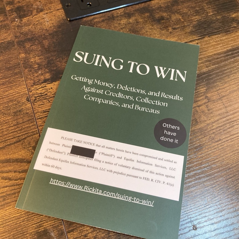 Suing To Win Rickita Cannon Print Credit Repair Legal Guide Book
